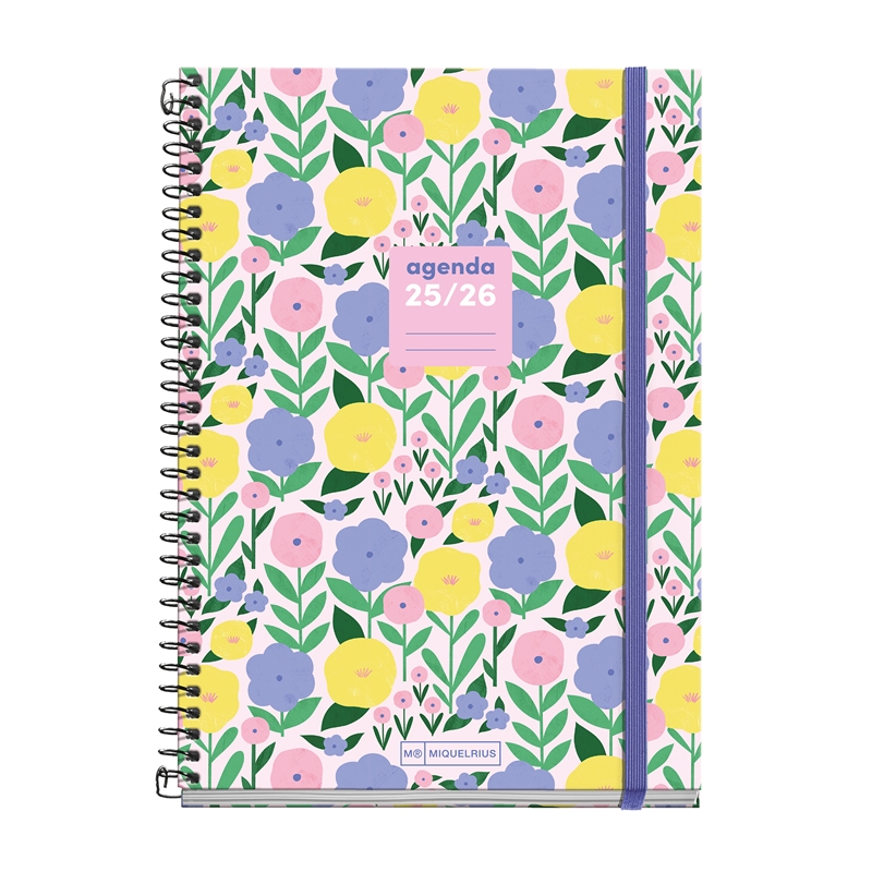 Agenda escolar 2025-2026 Miquelrius Plus día página Blossom