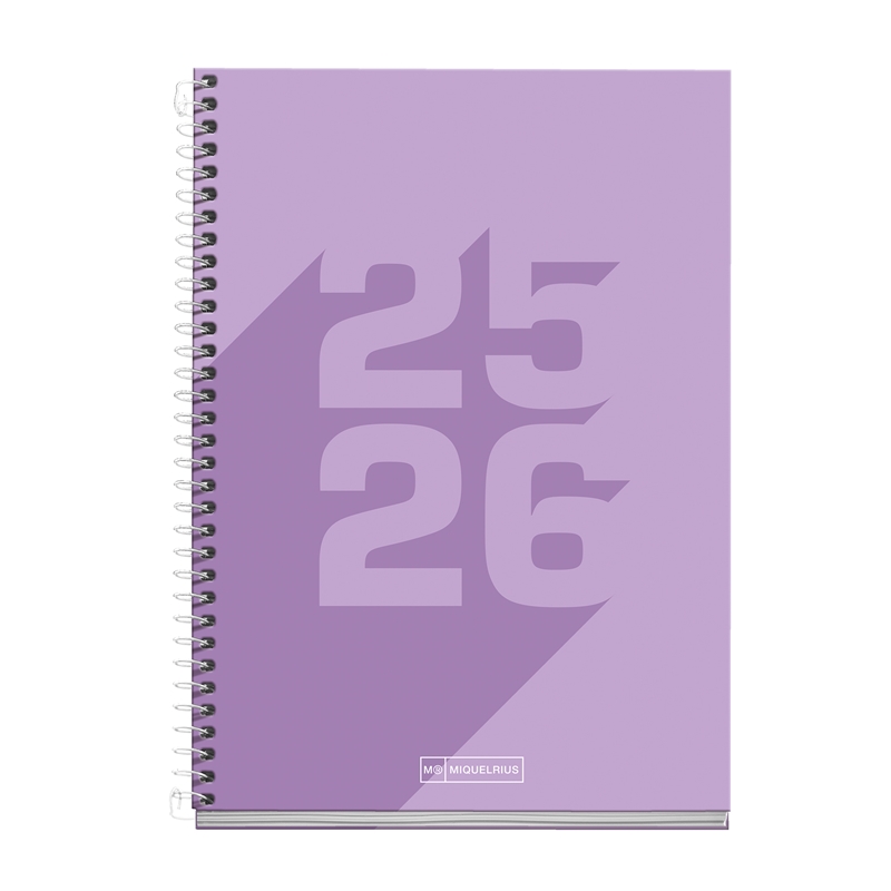 Agenda escolar 2025-2026 Miquelrius Plus día página Basic malva