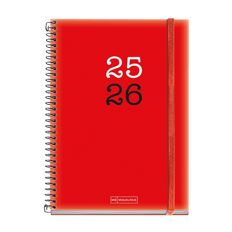 Agenda escolar 2025-2026 Miquelrius Plus día página college rojo
