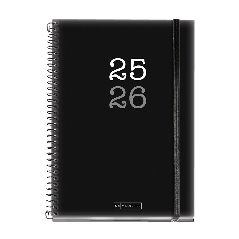 Agenda escolar 2025-2026 Miquelrius Plus semana vista College negro