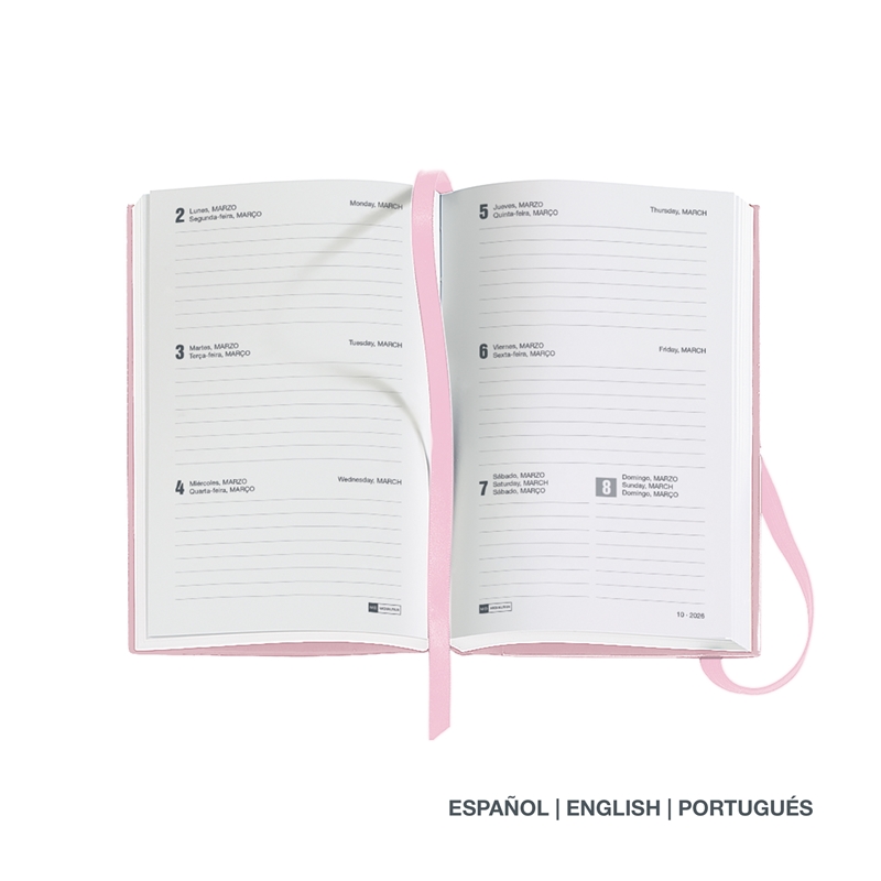 Agenda 2026 Miquelrius Plus semana vista Chester rígida rosa 2 Agenda 2026 Miquelrius Plus semana vista Chester rígida rosa