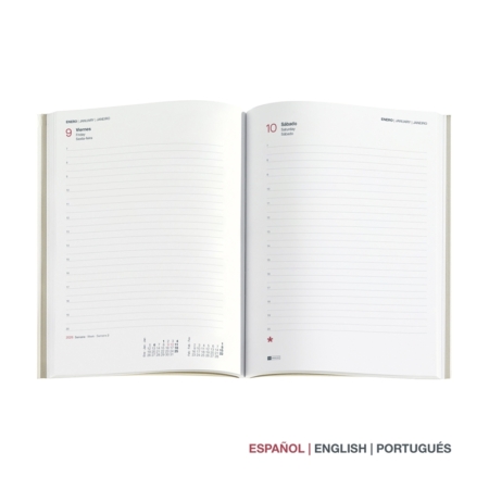 Agenda 2026 Miquelrius Plus día página Luxor flexible negro