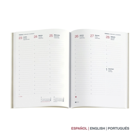 Agenda 2026 Miquelrius Plus semana vista vertical Luxor flexible negro
