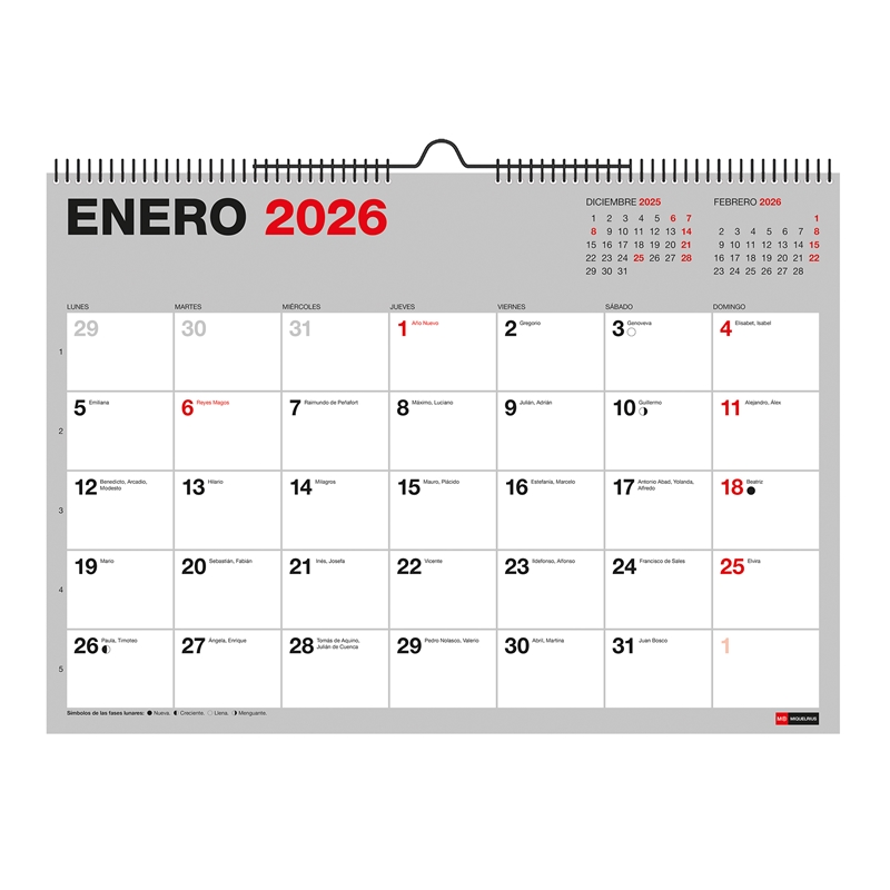 Calendario 2026 Miquelrius pared A3 para escribir Basic