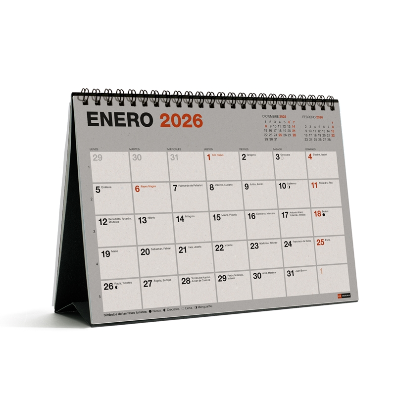 Calendario 2026 Miquelrius sobremesa A5 recycled