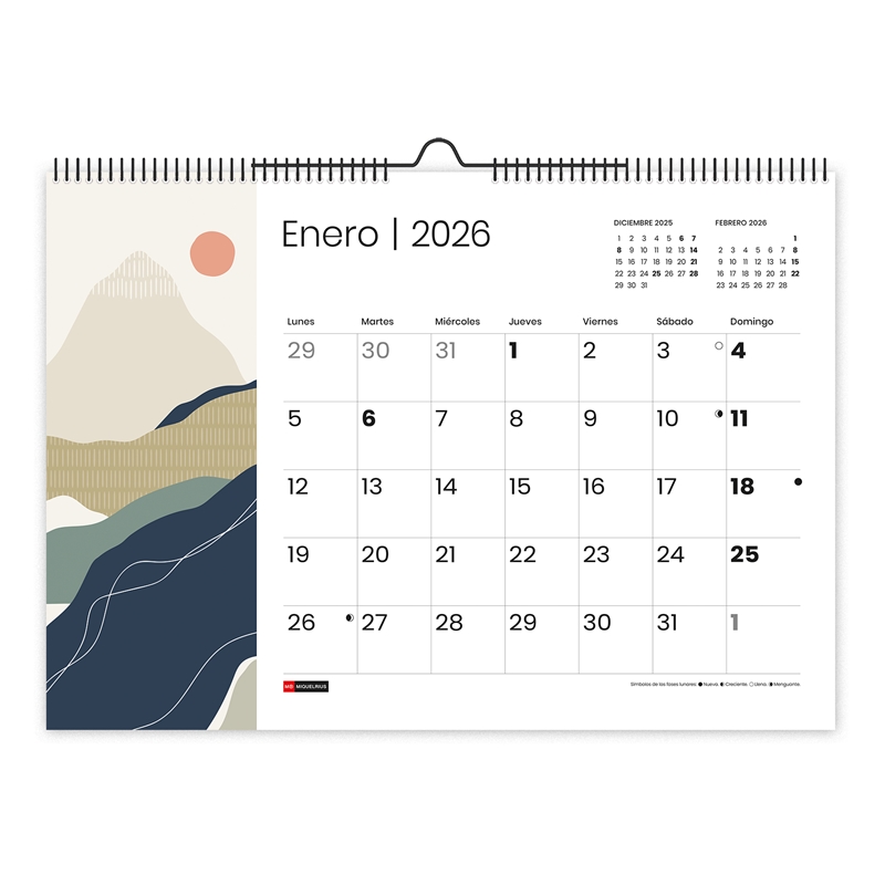 Calendario 2026 Miquelrius pared A3 mountains