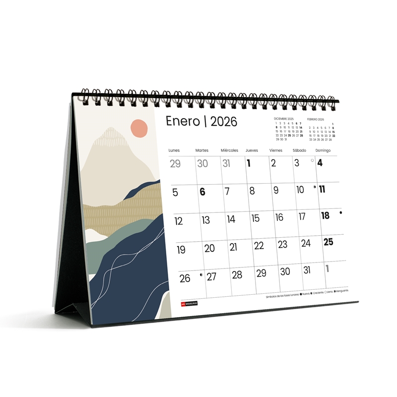 Calendario 2026 Miquelrius sobremesa A5 mountains