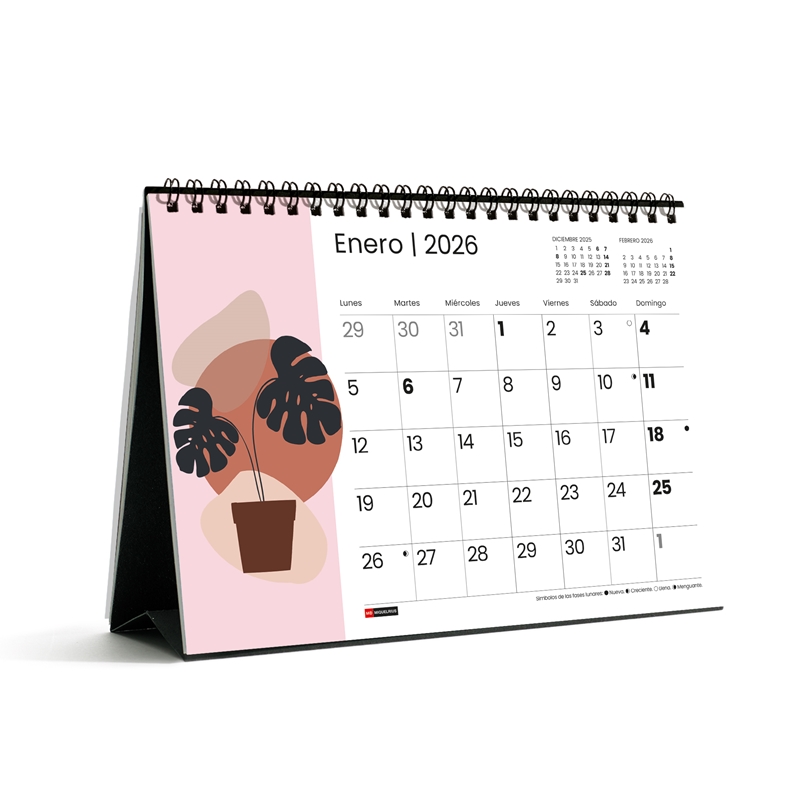 Calendario 2026 Miquelrius sobremesa A5 abctract