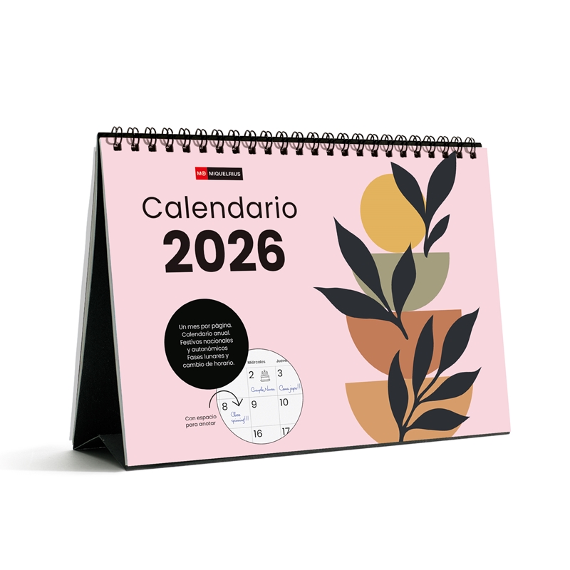 Calendario 2026 Miquelrius sobremesa A5 abctract 2 Calendario 2026 Miquelrius sobremesa A5 abctract