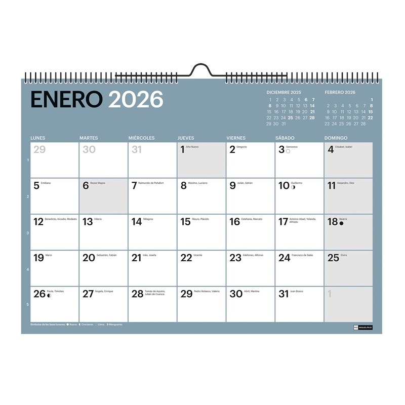 Calendario 2026 Miquelrius pared A3 chromat