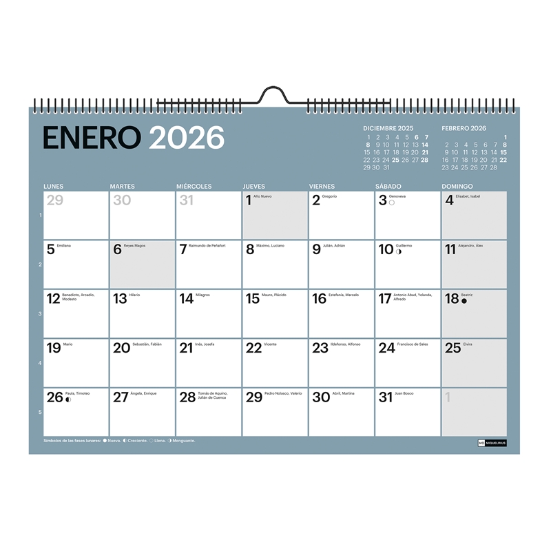 Calendario 2026 Miquelrius pared A4 chromat