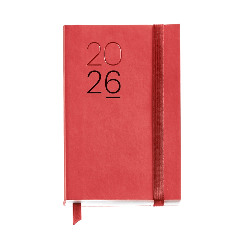 Agenda 2026 Miquelrius Passport día página Luxor flexible rojo
