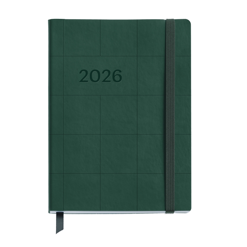 Agenda 2026 Miquelrius Journal día página Cuadros flexible verde