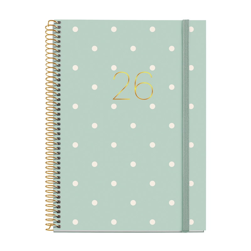 Agenda 2026 Miquelrius espiral Plus día página polka dots