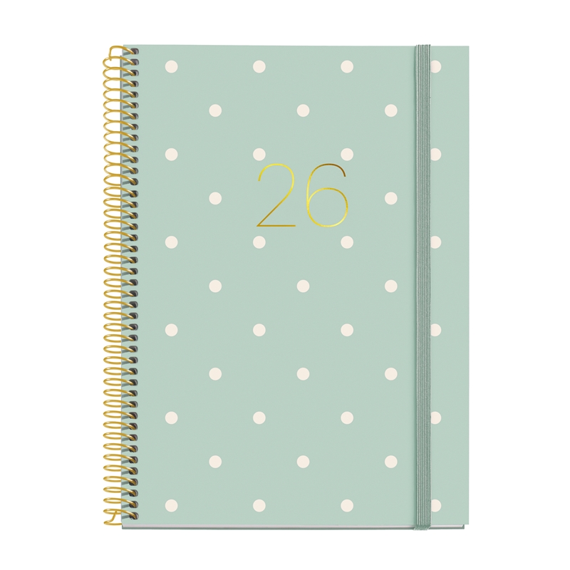 Agenda 2026 Miquelrius espiral Plus semana vista polka dots