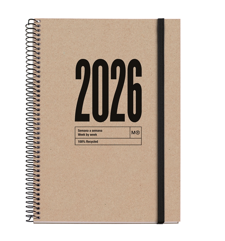 Agenda 2026 Miquelrius espiral Plus semana vista recycled natural