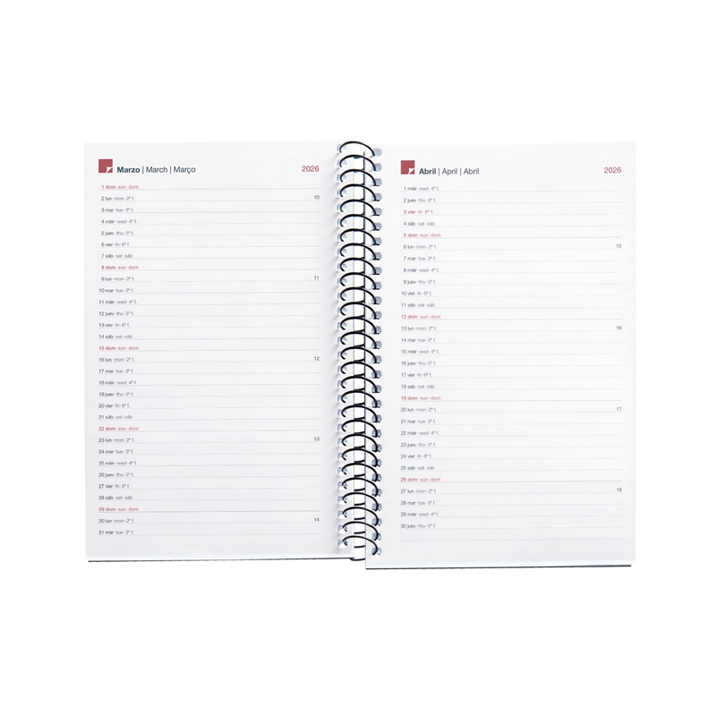 Agenda 2026 Miquelrius espiral Activa día página PP city negro 3 Agenda 2026 Miquelrius espiral Activa día página PP city negro