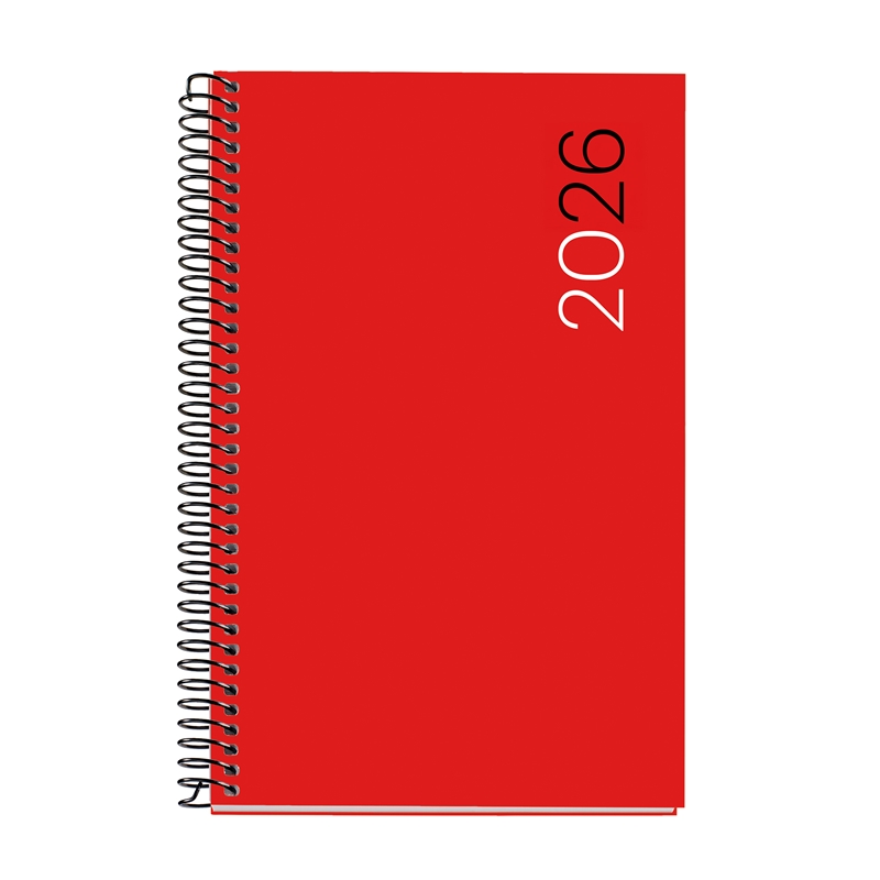 Agenda 2026 Miquelrius espiral Activa día página PP city rojo