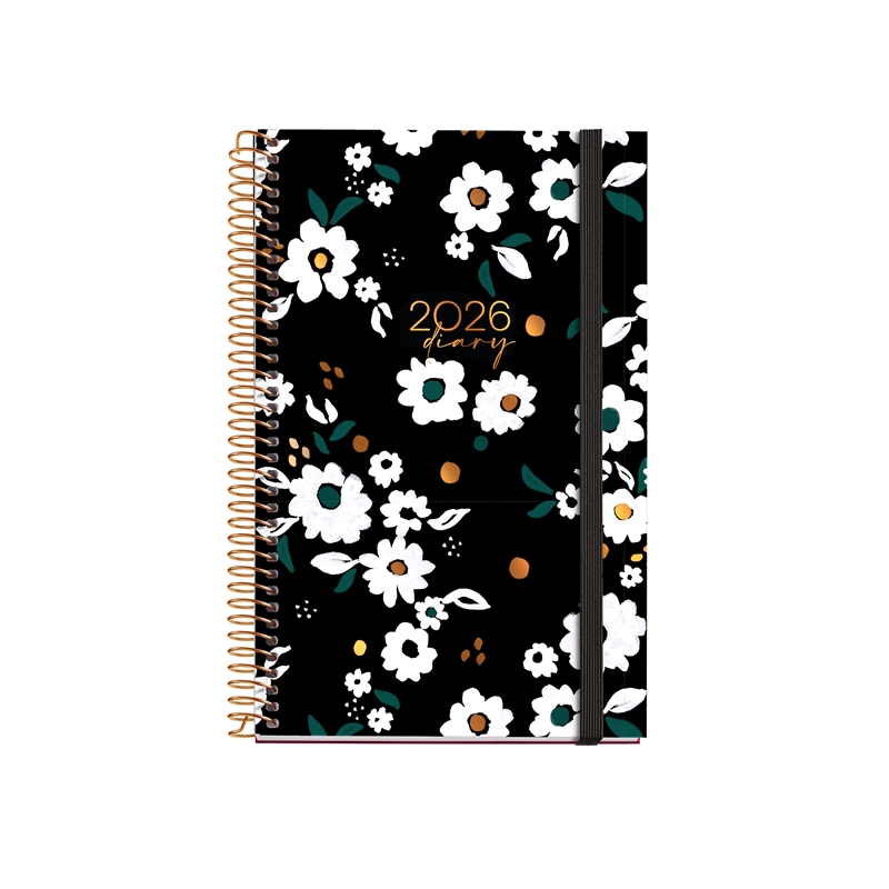 Agenda 2026 Miquelrius espiral Activa semana vista noir garden