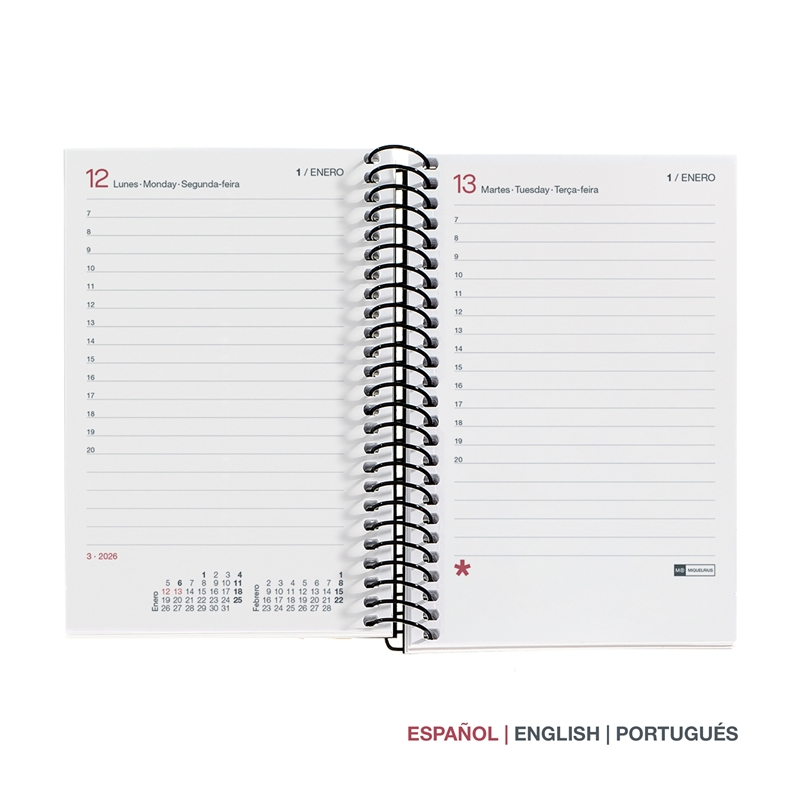 Agenda 2026 Miquelrius espiral Caddy día página PP city rojo 2 Agenda 2026 Miquelrius espiral Caddy día página PP city rojo