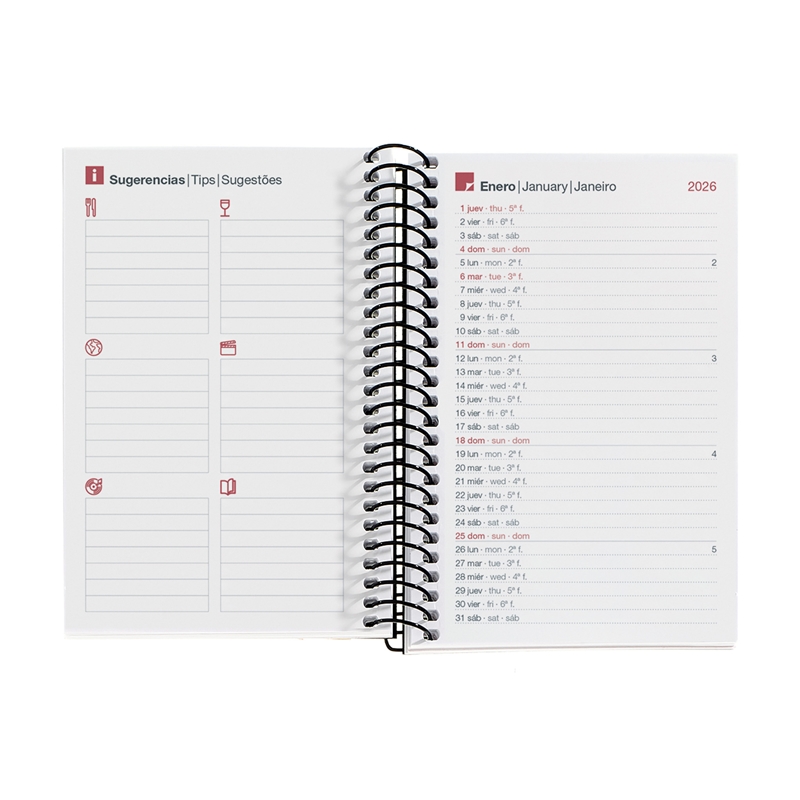 Agenda 2026 Miquelrius espiral Caddy día página PP city rojo 3 Agenda 2026 Miquelrius espiral Caddy día página PP city rojo