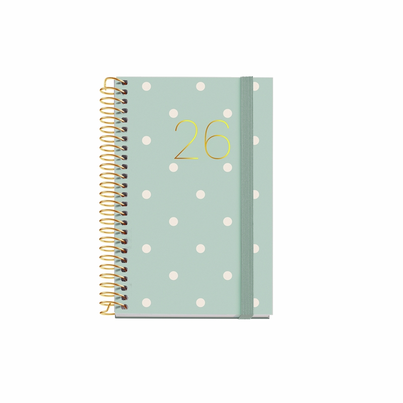 Agenda 2026 Miquelrius espiral Caddy semana vista polka dots