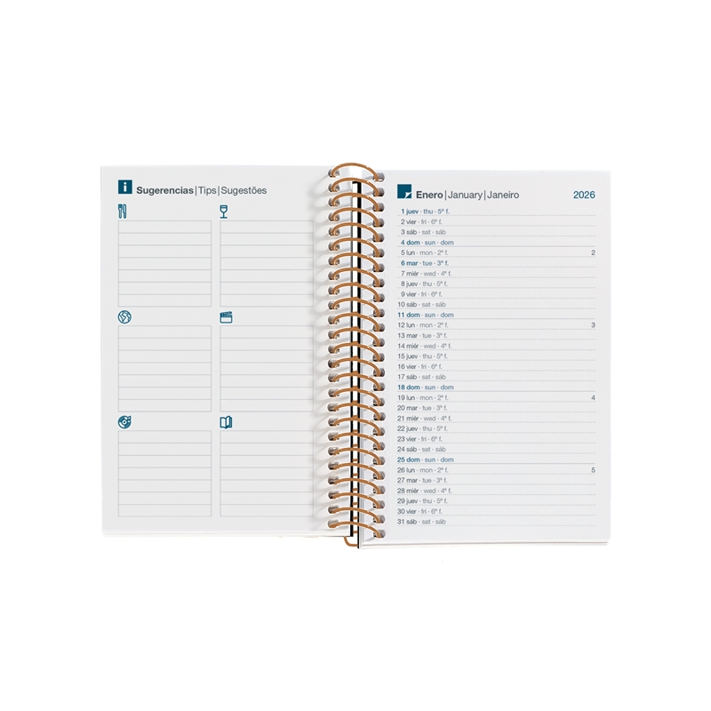 Agenda 2026 Miquelrius espiral Caddy día página anemona 3 Agenda 2026 Miquelrius espiral Caddy día página anemona