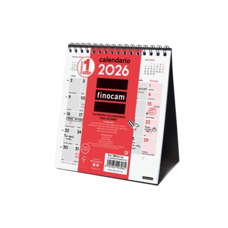 Calendario 2026 Finocam sobremesa con espacio para escribir XS