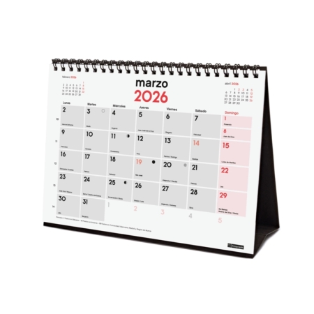 Calendario 2026 Finocam sobremesa con espacio para escribir S