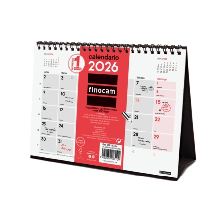 Calendario 2026 Finocam sobremesa con espacio para escribir S