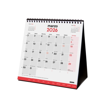 Calendario 2026 Finocam sobremesa con espacio para escribir y pestañas S