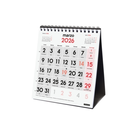 Calendario 2026 Finocam sobremesa números grandes XS