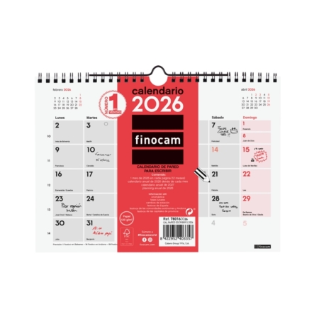 Calendario 2026 Finocam pared con espacio para escribir S
