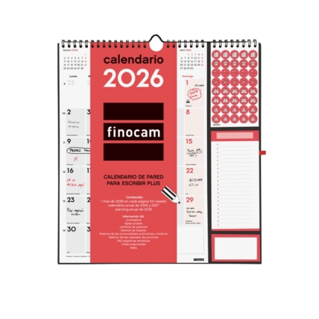 Calendario 2026 Finocam pared con espacio para escribir plus