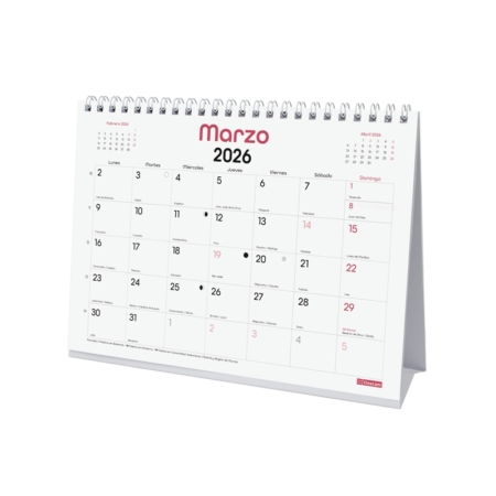 Calendario 2026 Finocam sobremesa Chic con espacio para escribir blanco