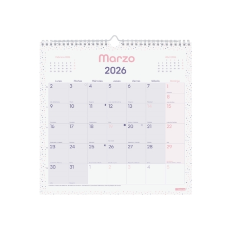 Calendario 2026 Finocam pared Chic 30 x 30 cm morado