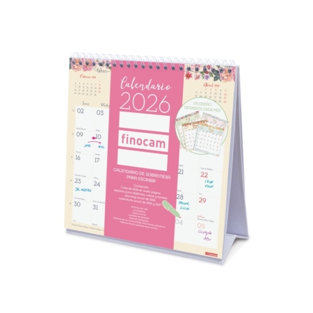 Calendario 2026 Finocam sobremesa Design con espacio para escribir