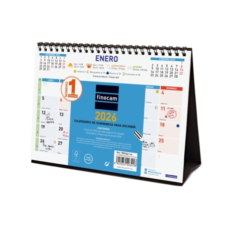 Calendario 2026 Finocam sobremesa Color con espacio para escribir S 21 x 15 cm