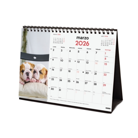 Calendario 2026 Finocam sobremesa cachorros