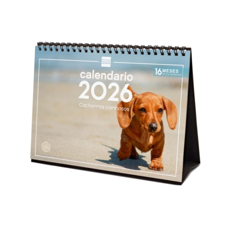 Calendario 2026 Finocam sobremesa cachorros