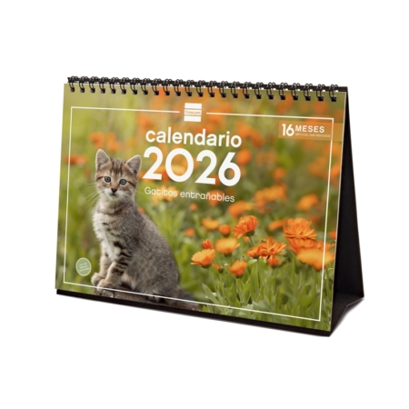 Calendario 2026 Finocam sobremesa gatitos