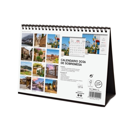 Calendario 2026 Finocam sobremesa pueblos con encanto