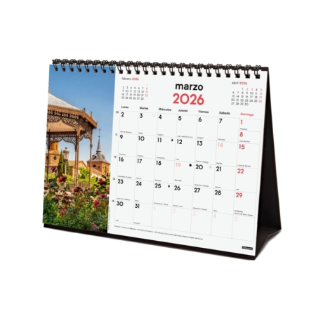 Calendario 2026 Finocam sobremesa ciudades