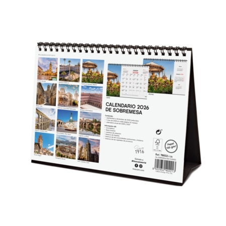 Calendario 2026 Finocam sobremesa ciudades