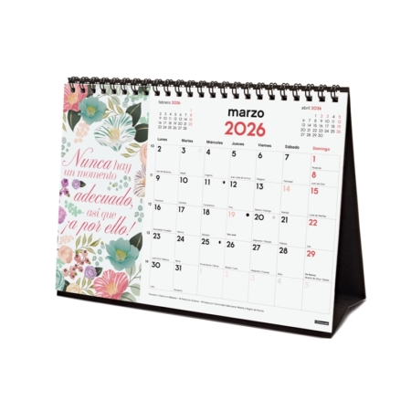 Calendario 2026 Finocam sobremesa frases motivadoras
