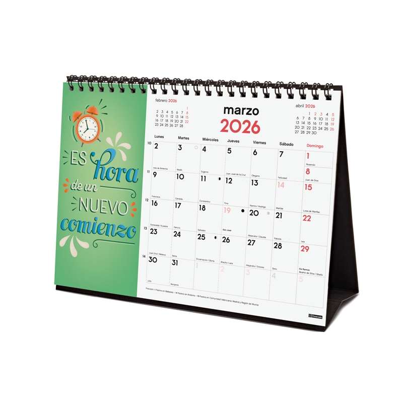 Calendario 2026 Finocam sobremesa frases inspiradoras
