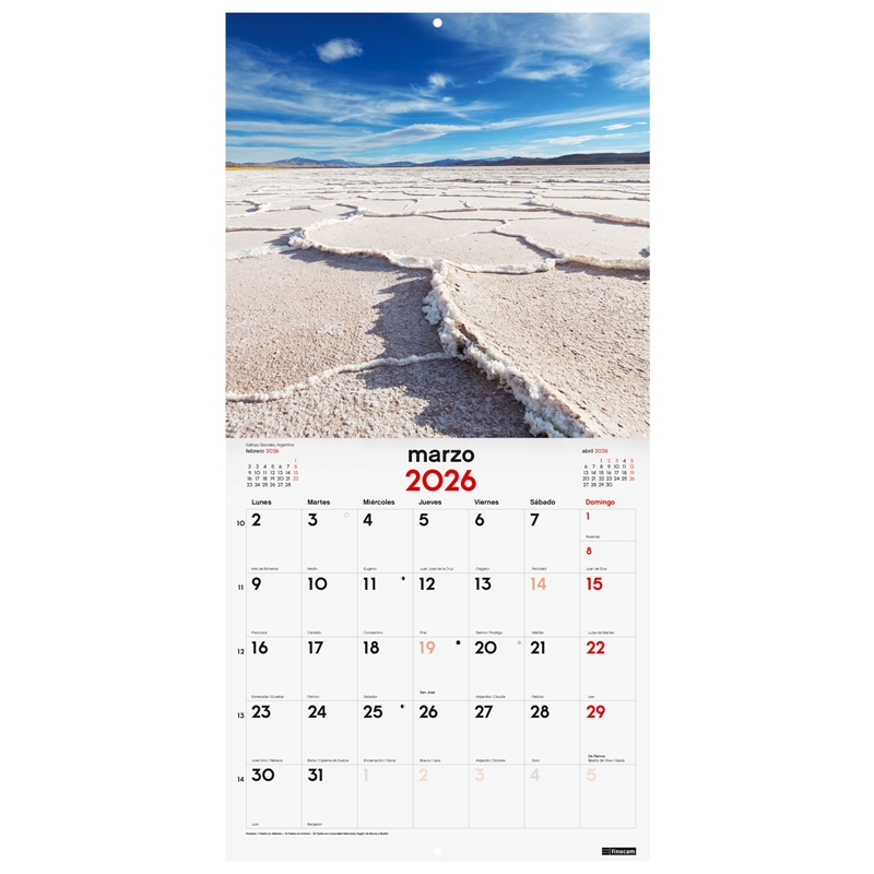 Calendario 2026 Finocam pared 30 x 30 cm naturaleza