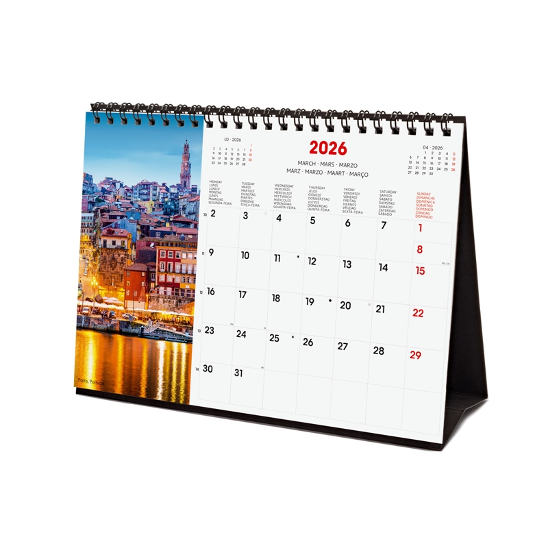 Calendario 2026 Finocam sobremesa charming cities
