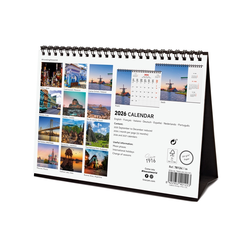 Calendario 2026 Finocam sobremesa traveling 3 Calendario 2026 Finocam sobremesa traveling