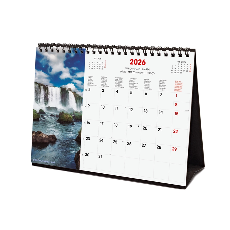 Calendario 2026 Finocam sobremesa nature